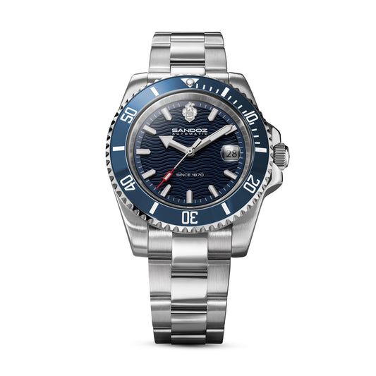 Sandoz Chaumont Automatic Patterned Blue Dial Men's Watch SZWGL0001203