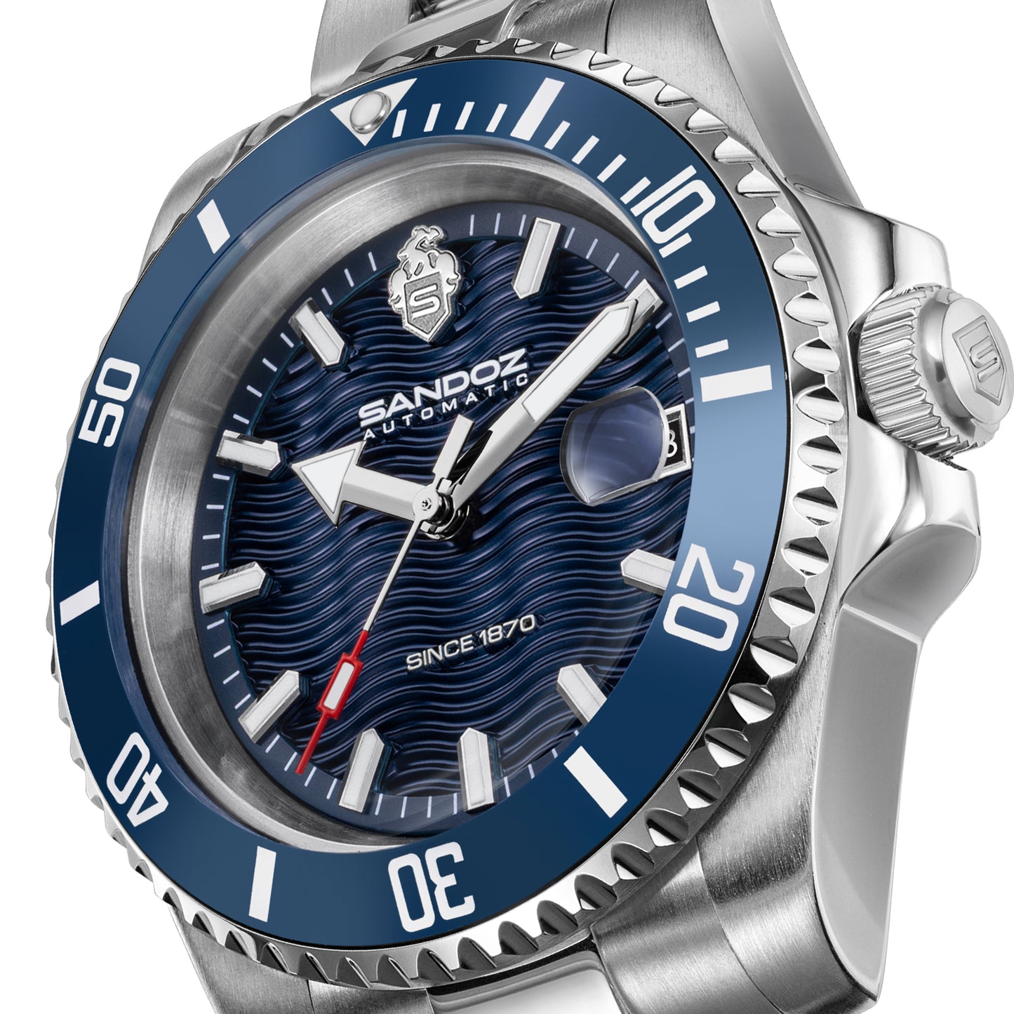 Sandoz Chaumont Automatic Patterned Blue Dial Men's Watch SZWGL0001203