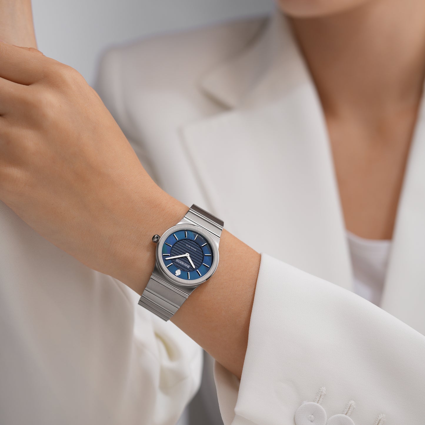 Sandoz Tresor Stainless Steel Blue MOP Dial Quartz Women's Watch SZWLG0000601