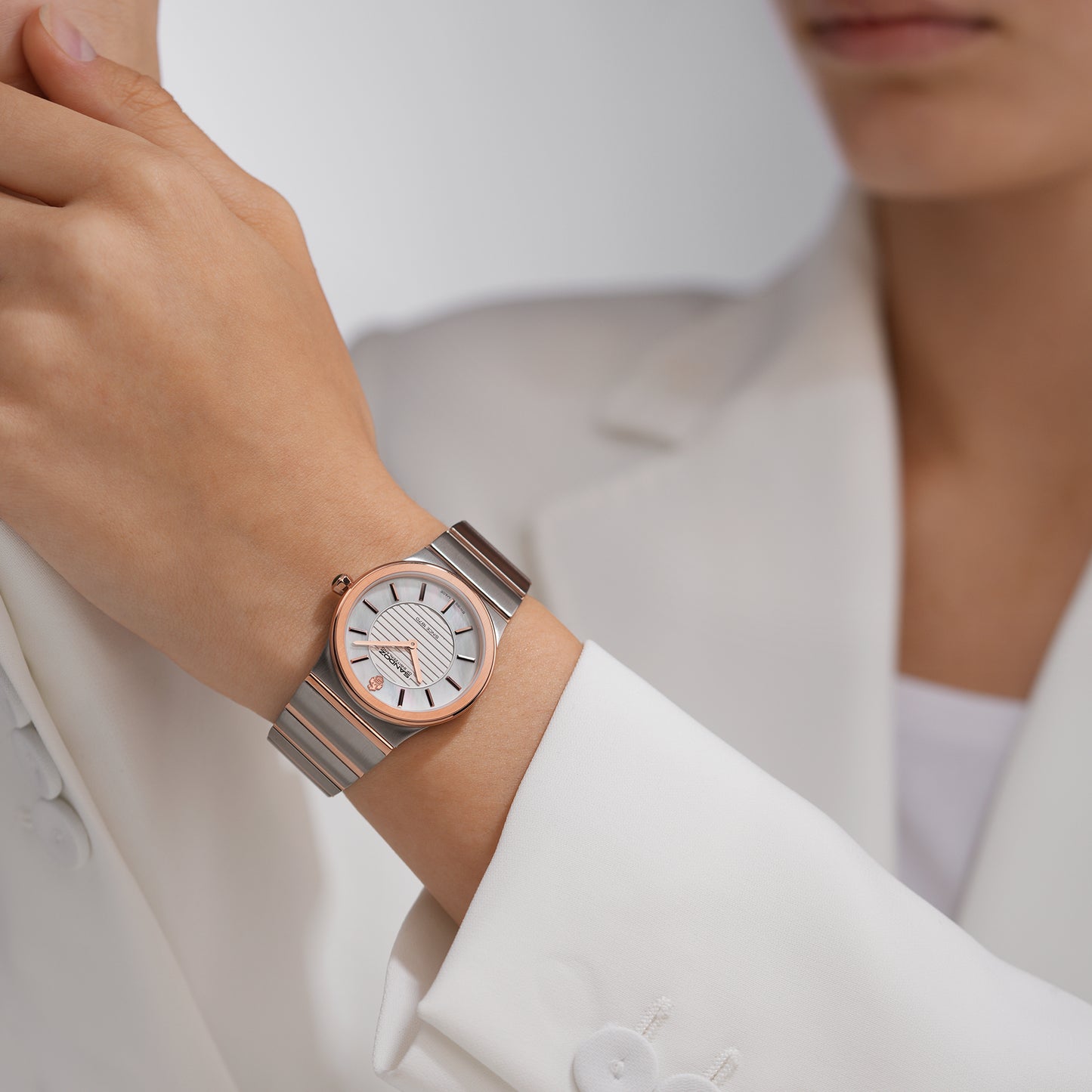 Sandoz Tresor Two-tone Steel White MOP Dial Quartz Women's Watch SZWLG0000602