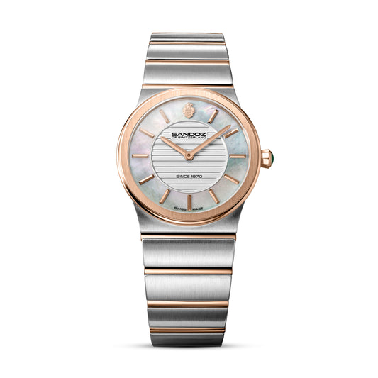 Sandoz Tresor Two-tone Steel White MOP Dial Quartz Women's Watch SZWLG0000602
