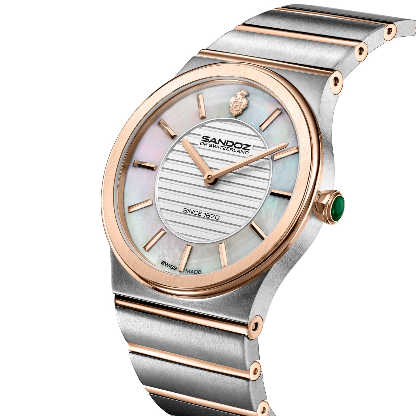 Sandoz Tresor Two-tone Steel White MOP Dial Quartz Women's Watch SZWLG0000602