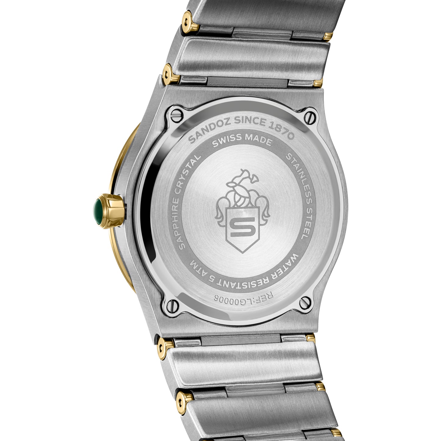 Sandoz Tresor Two-tone Steel Green MOP Dial Quartz Women's Watch SZWLG0000603
