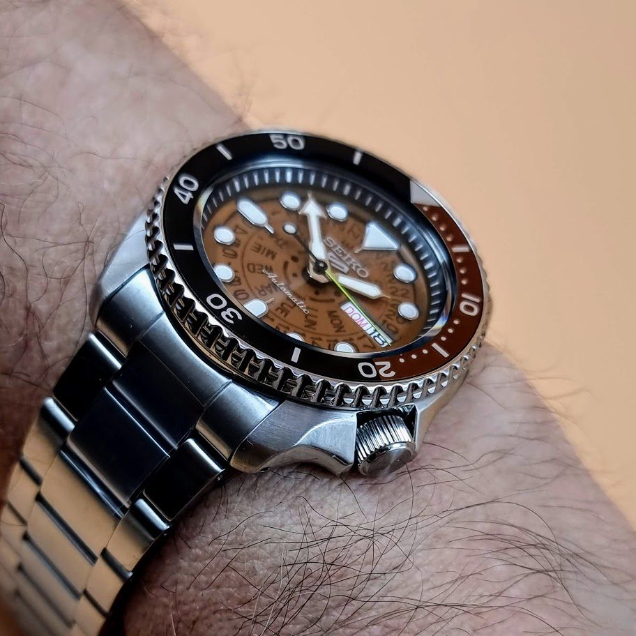 Seiko 5 Sports SKX Series Time Sonar Skeleton Dial Automatic Men's Watch SRPJ47K1