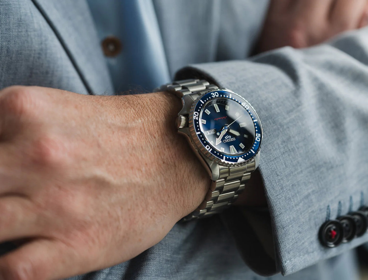 Seiko 5 Koniro Blue Dial Automatic Stainless Steel Watch SRPL83K1