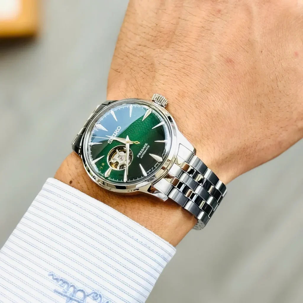 Seiko Presage Cocktail Time "Grasshopper" Open Heart Automatic Men's Watch SSA441J1