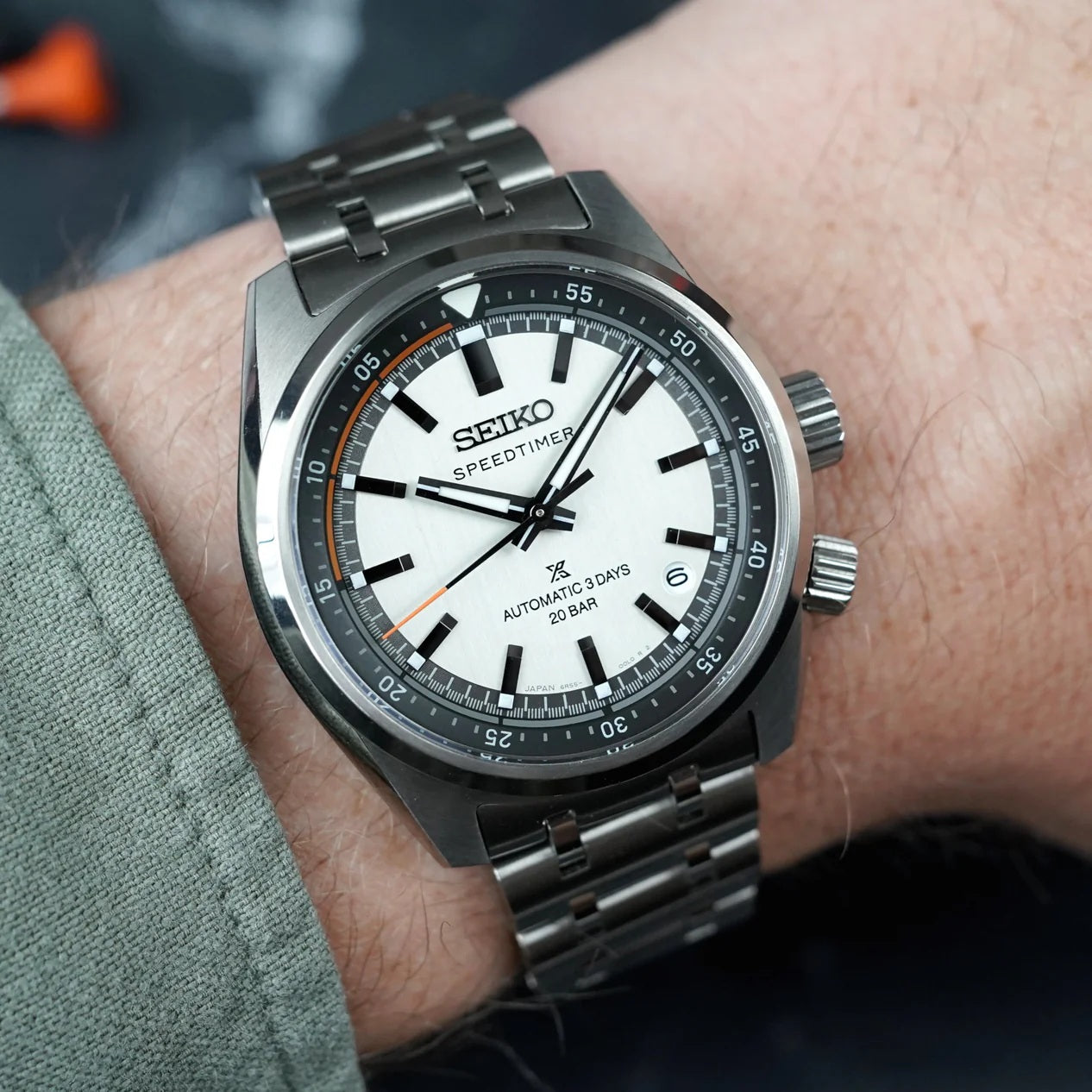 Seiko Prospex Speedtimer Automatic Vintage Off-white Men's Stainless Watch SPB513J1