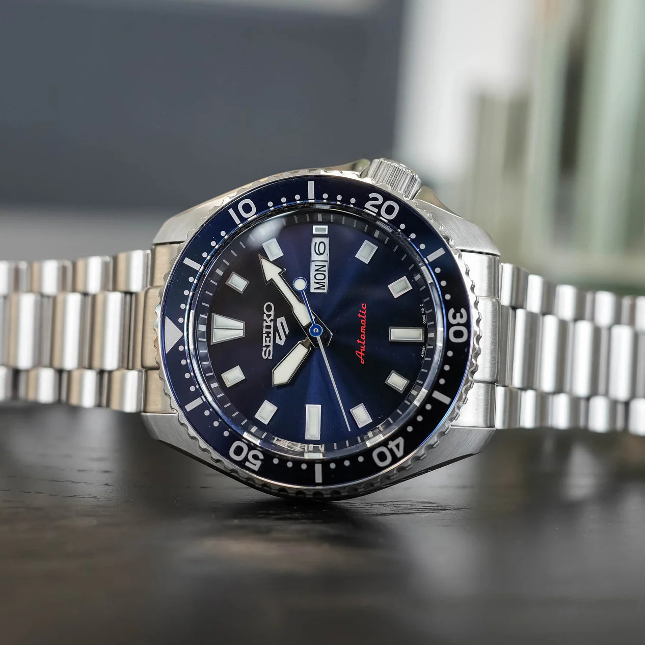 Seiko 5 Koniro Blue Dial Automatic Stainless Steel Watch SRPL83K1