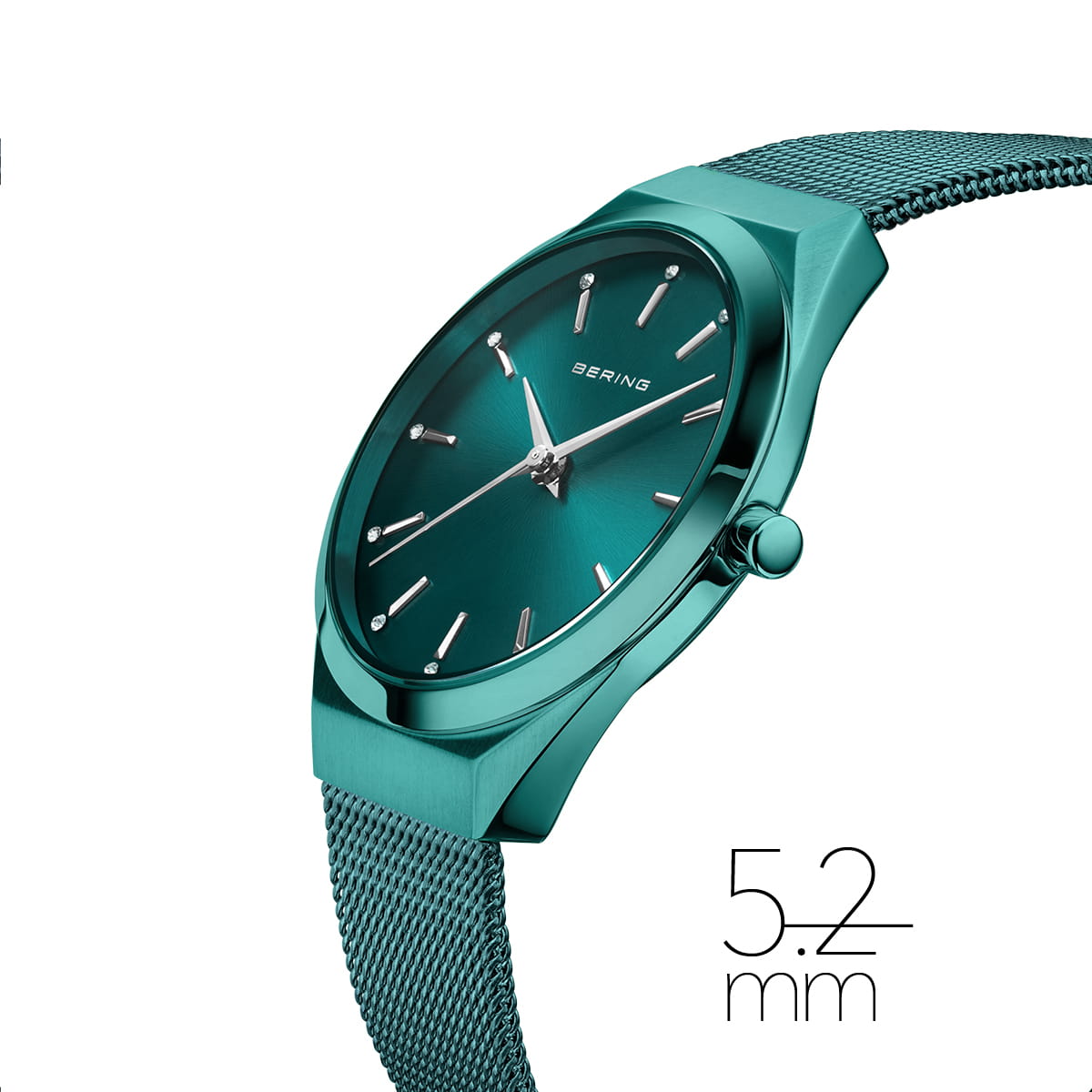 Bering 18729-888 Women's Green Steel Mesh Watch (Outlet)