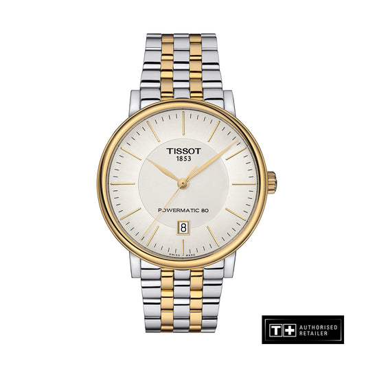 Tissot Carson Premium Powermatic 80 Black Dial Black Leather Strap Watch For Men - T122.407.16.051.00