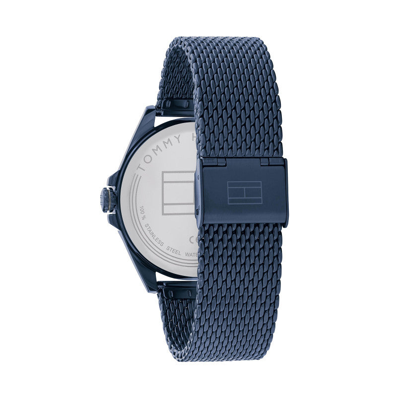 Tommy Hilfiger 1791911 Men's Ionic Blue Plated Steel Mesh Watch