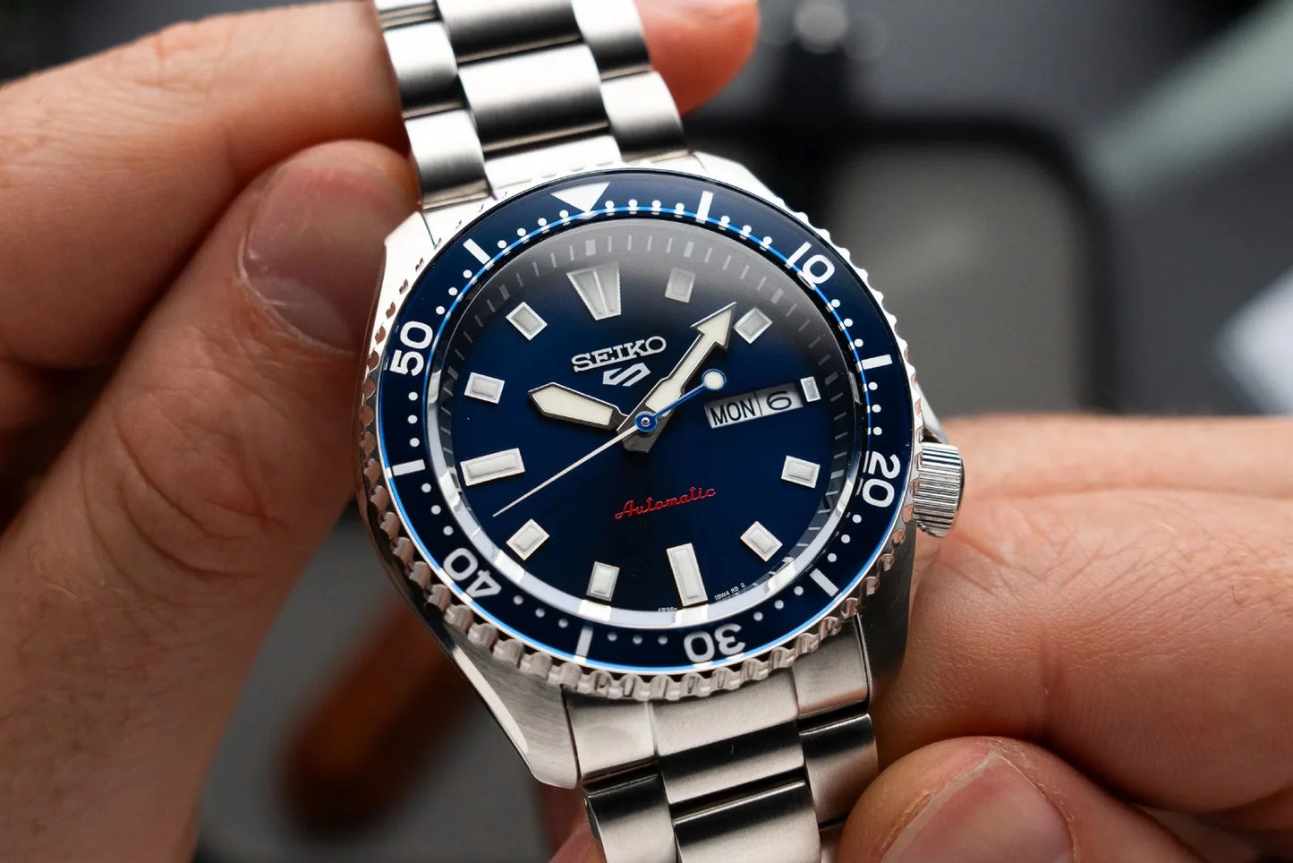 Seiko 5 Koniro Blue Dial Automatic Stainless Steel Watch SRPL83K1