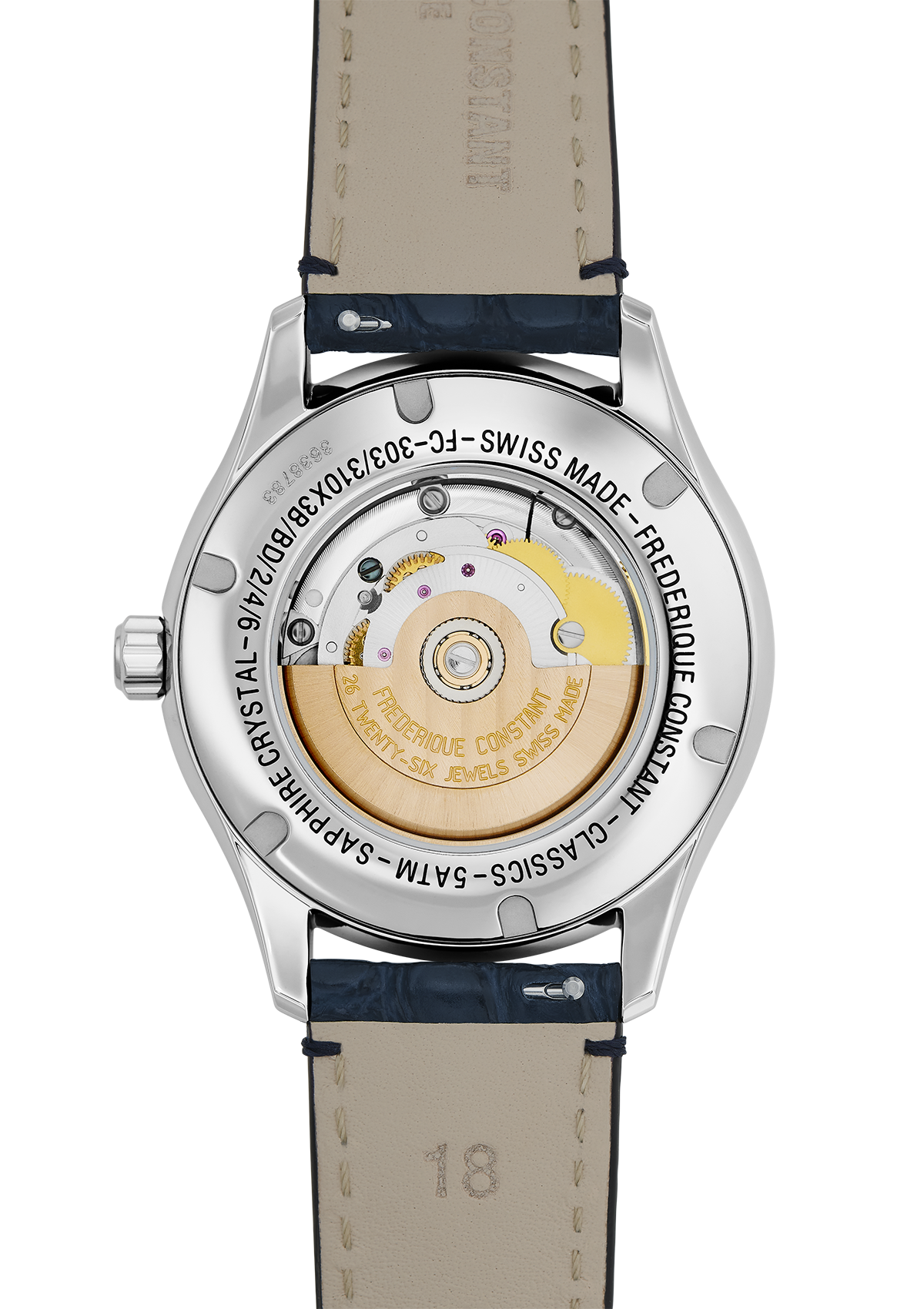 Frederique Constant Double Heart Beat Automatic Diamond Blue Dial Ladies Watch FC-310NDHB3B6