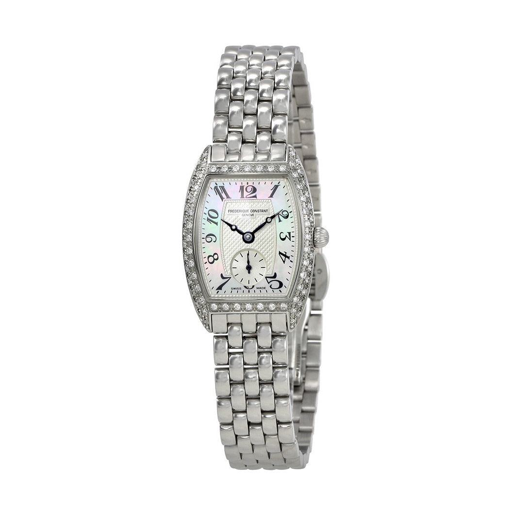 Frederique Constant Art Deco Mother of Pearl Silver Dial Ladies Diamond Watch FC-235APW1TPV26