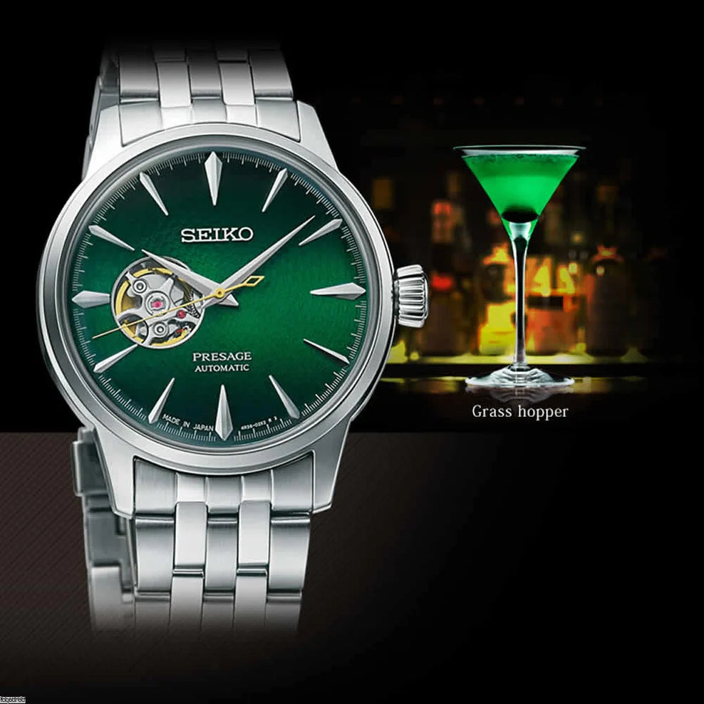 Seiko Presage Cocktail Time "Grasshopper" Open Heart Automatic Men's Watch SSA441J1