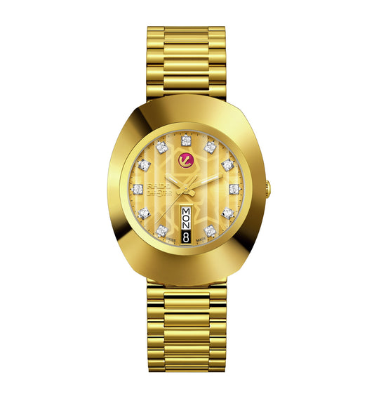 Rado Diastar Original Automatic Gold Dial Yellow Gold PVD Men's Watch R12413503