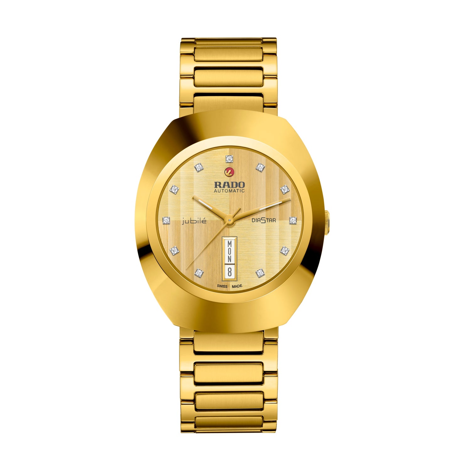Rado Diastar Original Automatic Diamond Gold Dial Unisex Watch R12161733
