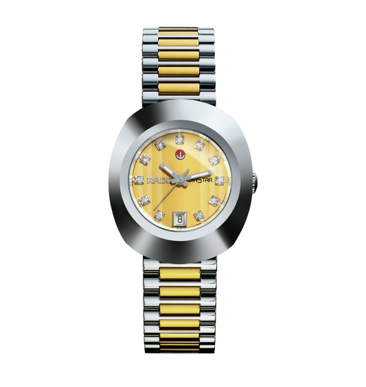 Rado DIastar Original Automatic Diamond Gold Dial Ladies Watch R12403633