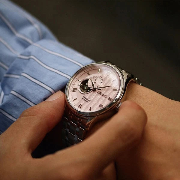 Seiko Presage Japanese Zen Garden "Kyoto Cherry Blossom" Open Heart Automatic Men's Watch SSA465J1