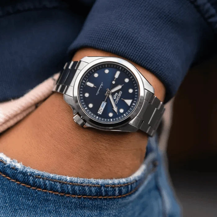 Seiko 5 Sports SKX Automatic Blue Sunray Dial Stainless Steel Men's Watch SRPE53K1