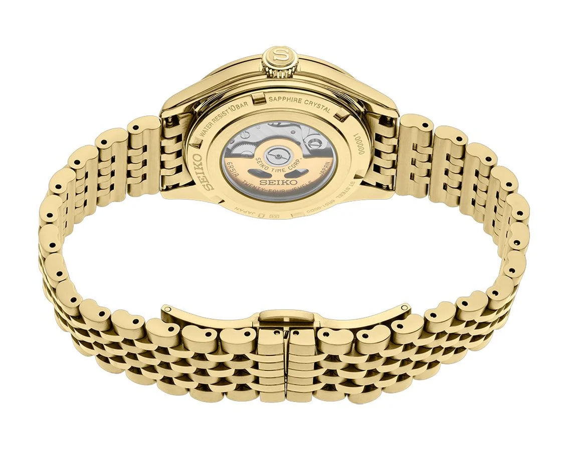 Seiko Presage Shiro-iro Classic Series Gold Plated Automatic Unisex Watch SPB524J1
