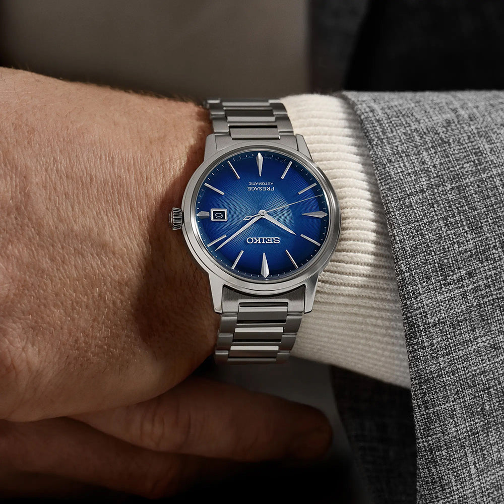 Seiko Presage Cocktail " The Aviation" Automatic Blue Dial Men's Watch SRPJ13J1