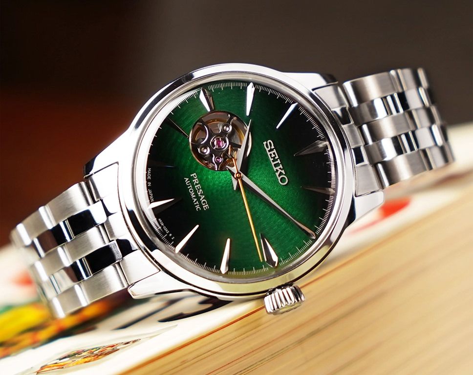 Seiko Presage Cocktail Time "Grasshopper" Open Heart Automatic Men's Watch SSA441J1
