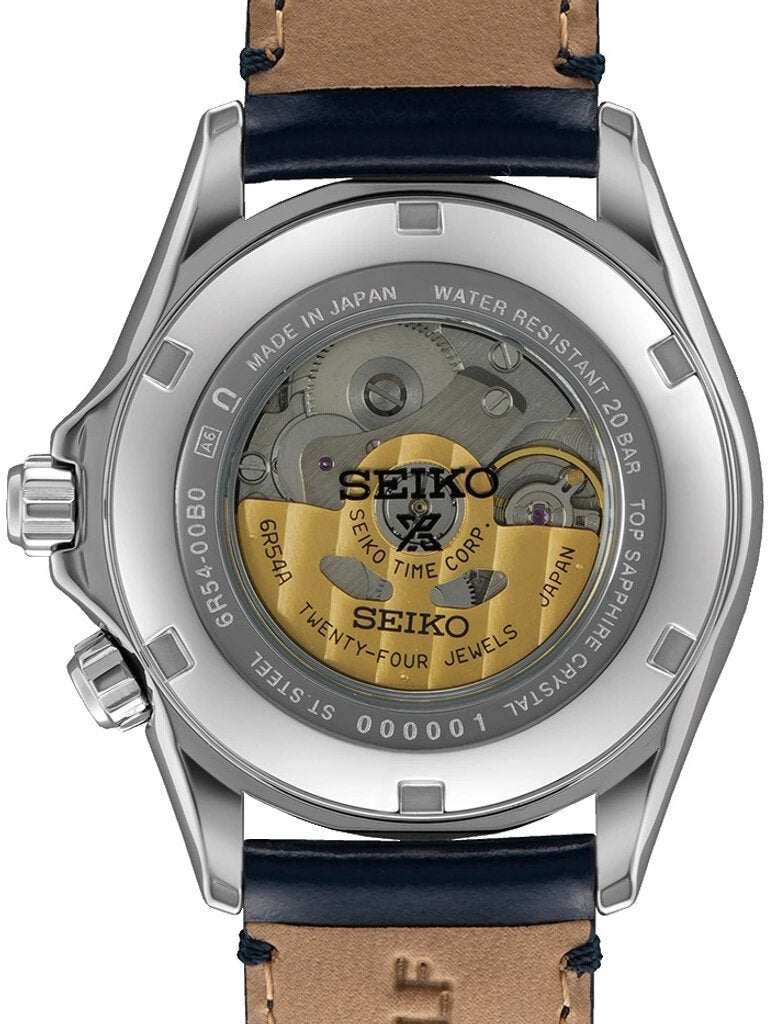 Seiko Prospex Alpinist Mechanical GMT Automatic Black Leather Men's Watch SPB379J1