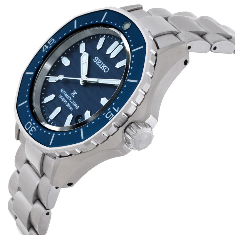 Seiko Prospex 300m Octagonal Blue Diver in Coastline Cobalt Automatic Men's Watch SPB483J1