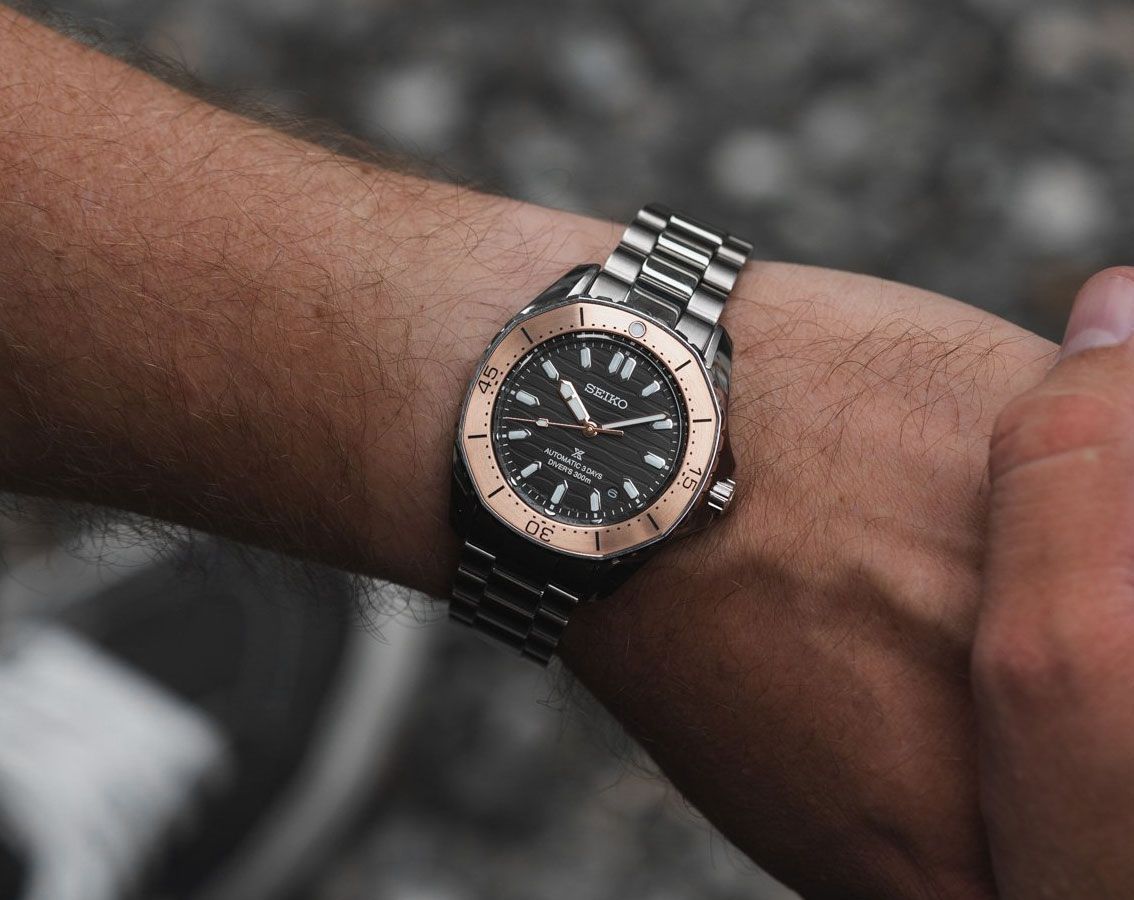 Seiko Prospex 300m Diver's "Oddly Octagon" Ocean Grey & Bronze Tone Men's Watch SPB485J1